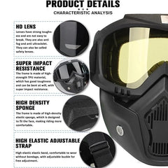 Motorbike Open Face Goggle Mask