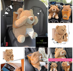 Eye-covering/ Eye Open Bear 2-in-1 Car Tissue Box