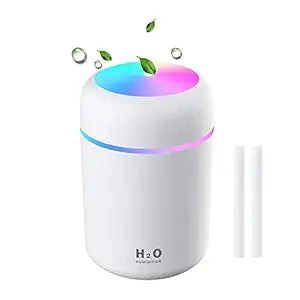 Humidifiers with Colorful Light for Room, Bedroom, Office, Car Don't use Essential, 300 ml