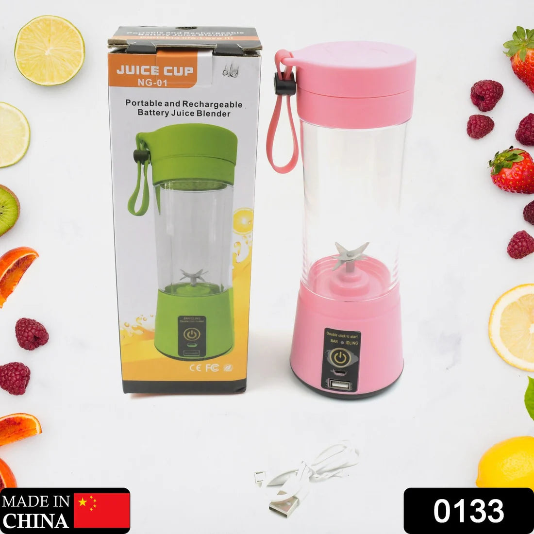 Multi-Purpose Portable USB Electric Juicer and power bank 6-Blades, Protein Shaker, Blender Mixer Cup (380 ML)