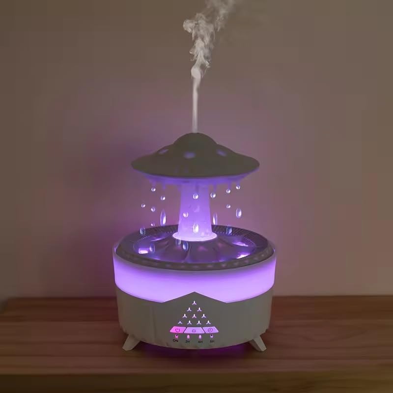 RainDrop Mist Cloud – 7-Color LED Aromatherapy Humidifier