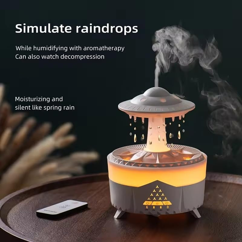RainDrop Mist Cloud – 7-Color LED Aromatherapy Humidifier