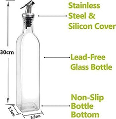 250 ml Glass Oil Dispenser Bottle with Silicon Funnel