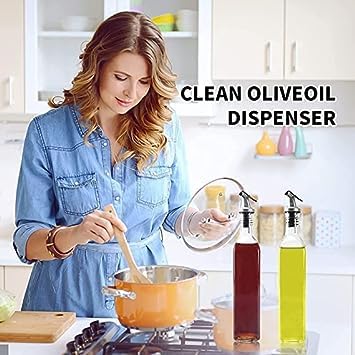 250 ml Glass Oil Dispenser Bottle with Silicon Funnel