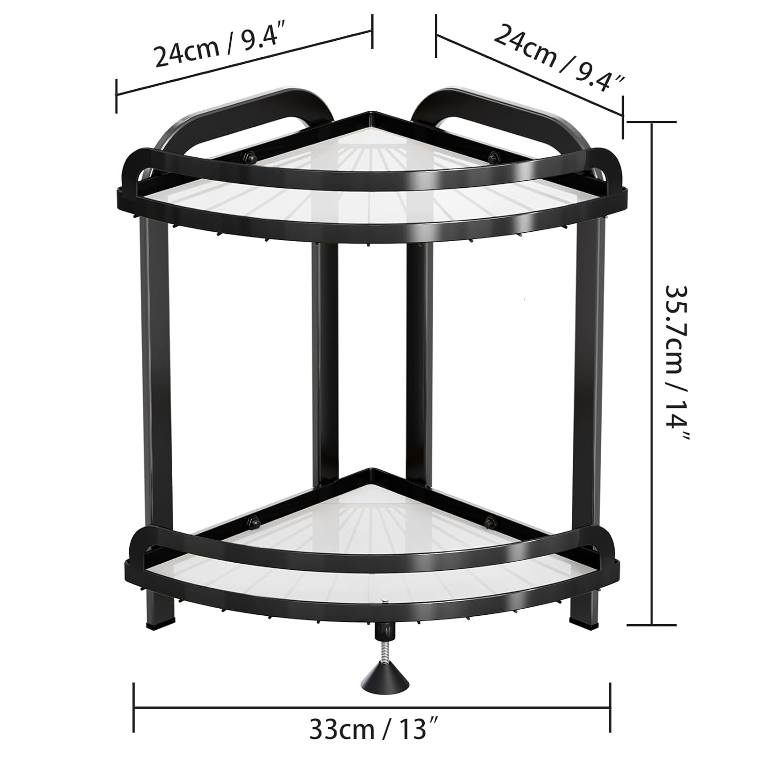 2-Tier Corner Shelf – Space-Saving Organizer for Bathroom & Kitchen