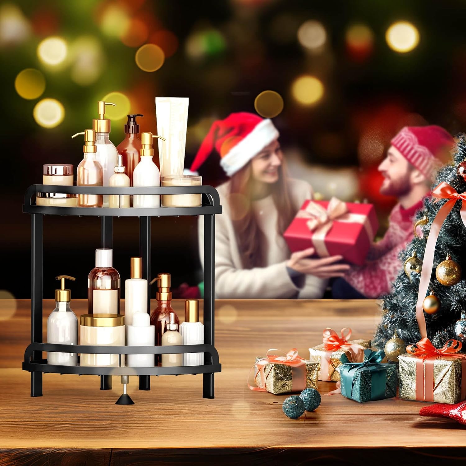 2-Tier Corner Shelf – Space-Saving Organizer for Bathroom & Kitchen