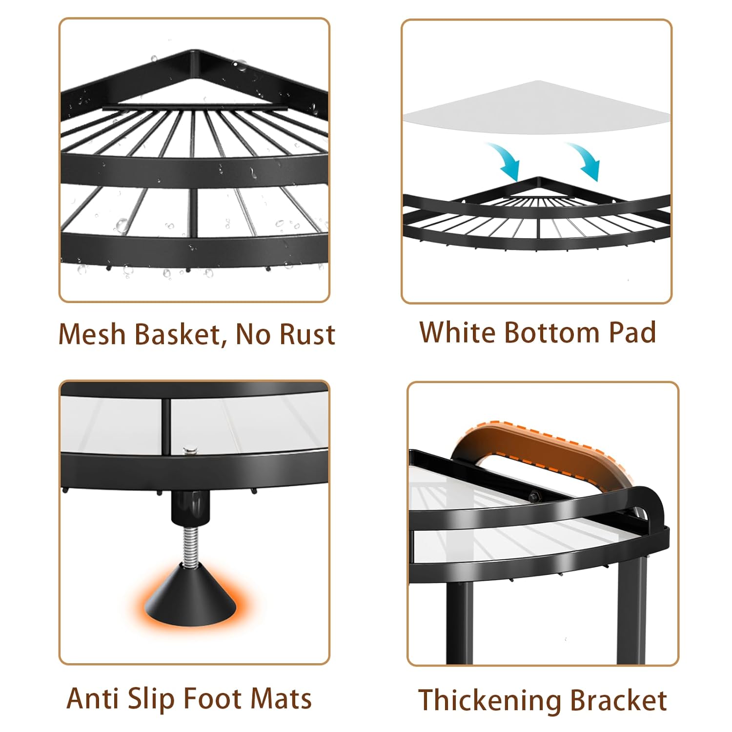 2-Tier Corner Shelf – Space-Saving Organizer for Bathroom & Kitchen