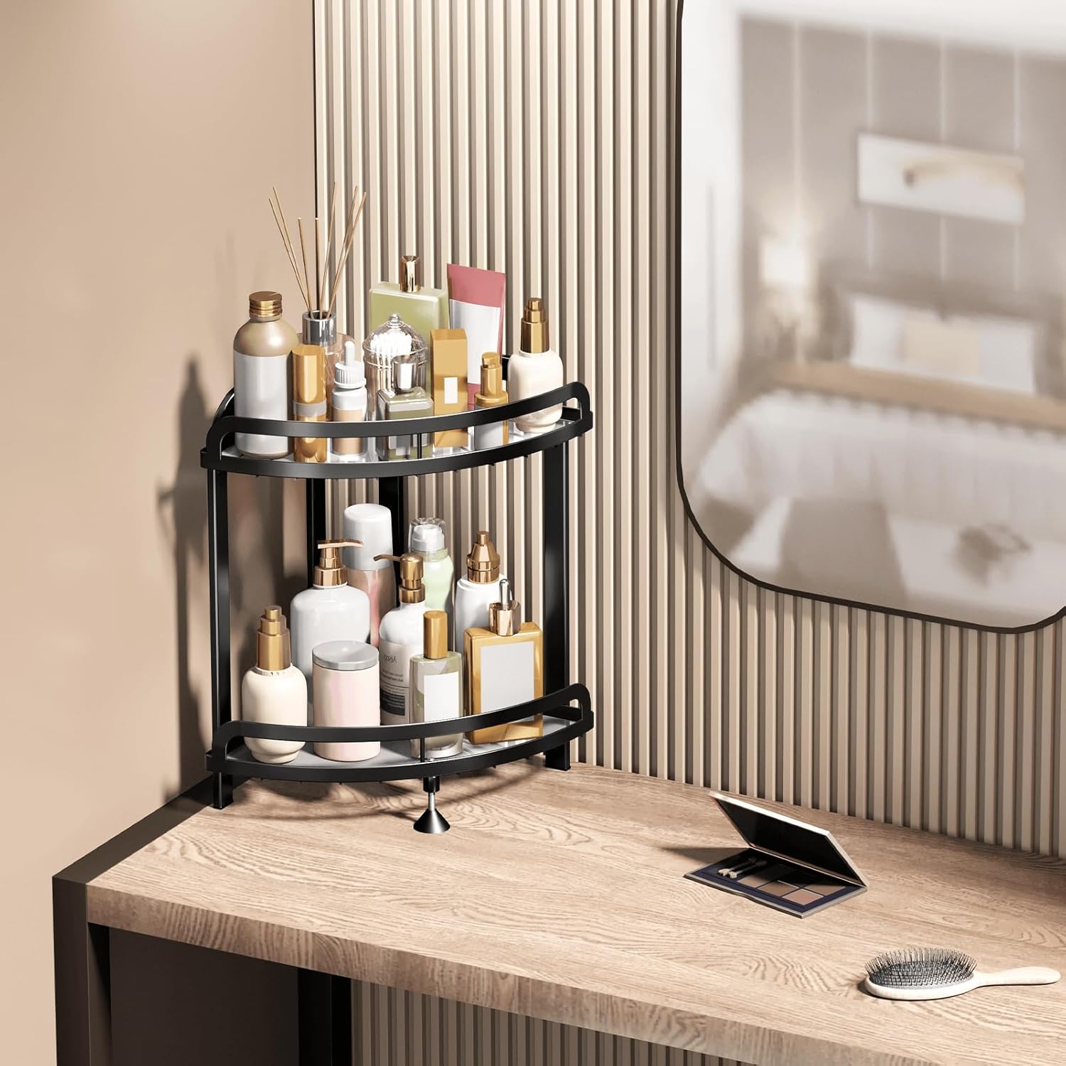 2-Tier Corner Shelf – Space-Saving Organizer for Bathroom & Kitchen