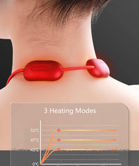 Heated Neck Massager – Portable Pulse Relief with 4 Modes & 9 Intensities (Red)