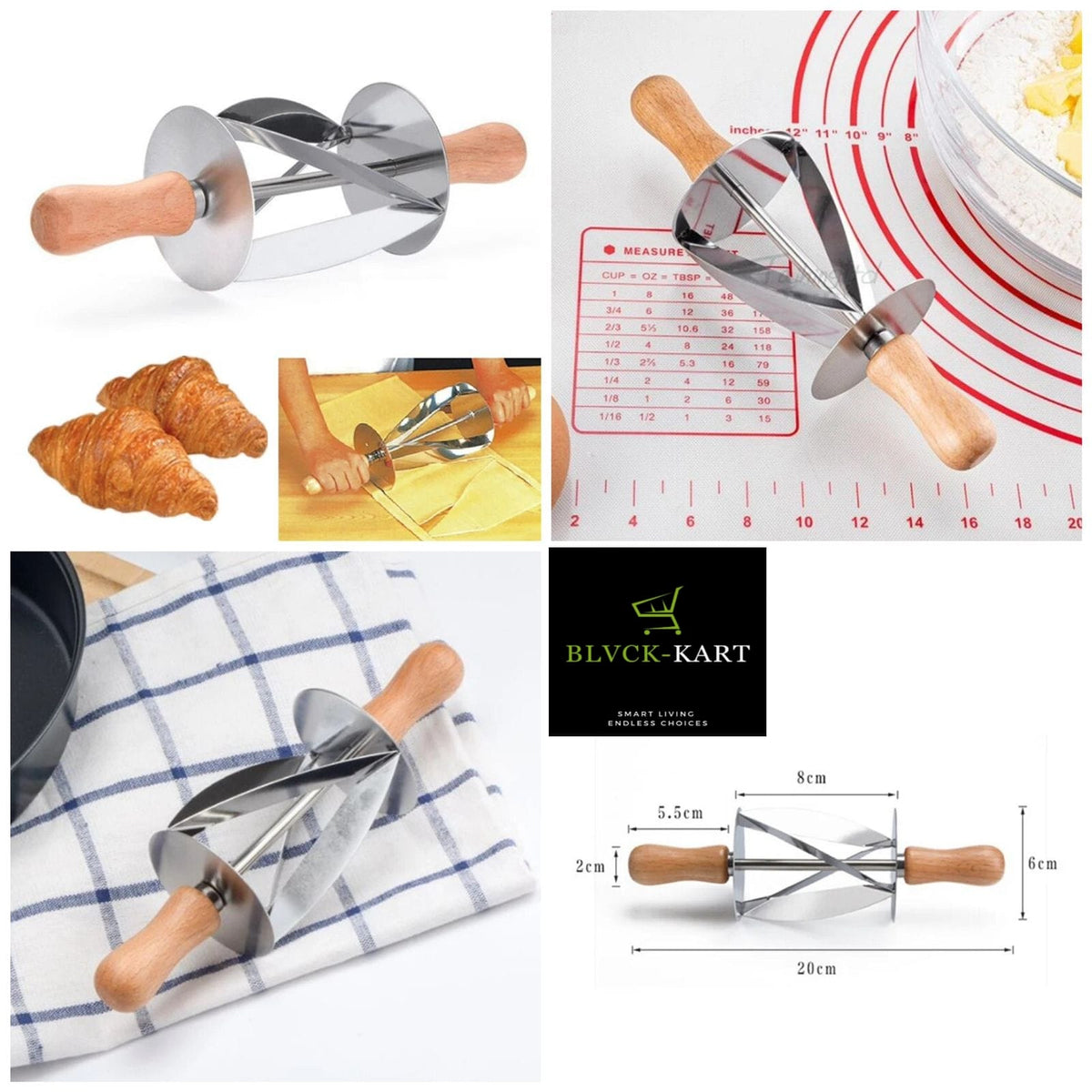 Kitchen Baking Stainless Steel Rolling Dough Cutter