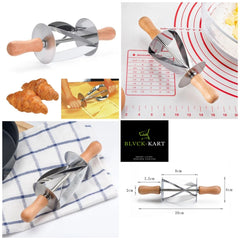 Kitchen Baking Stainless Steel Rolling Dough Cutter