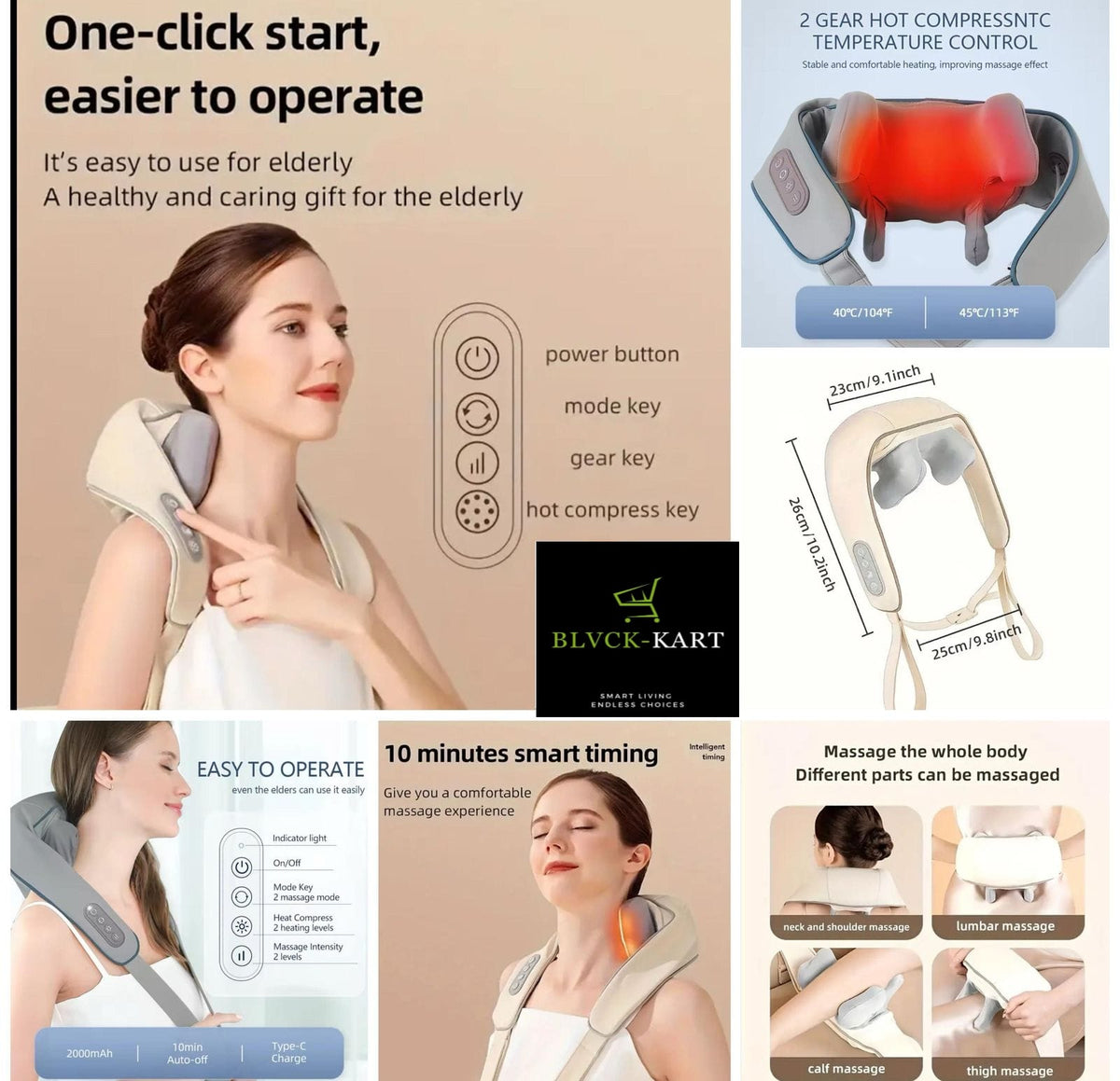 Comfortable neck and shoulder massager